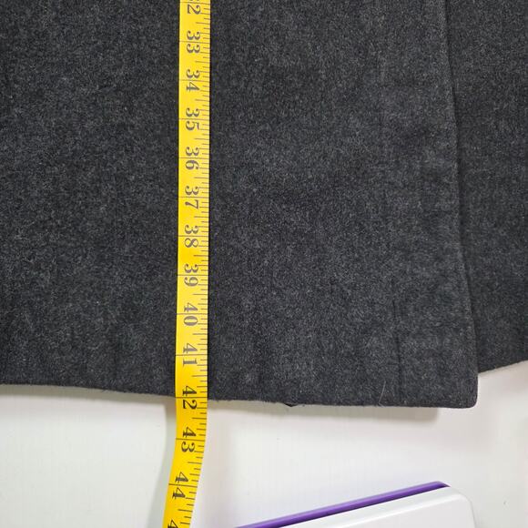 Andrea Charcoal Wool Coat Women’s 14P Hooded Velvet Trim Long Winter Jacket Vtg - Picture 11 of 12